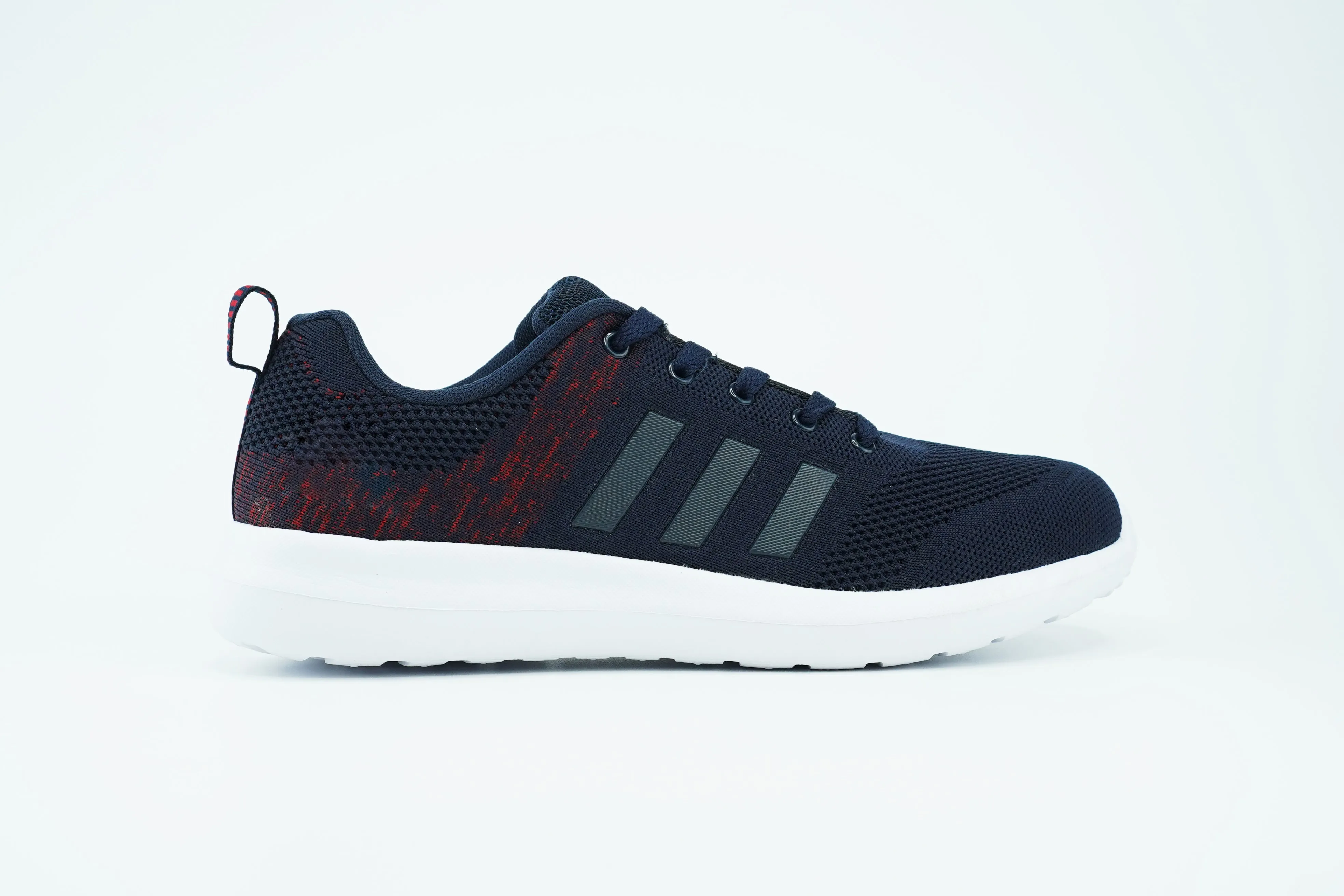 Three stripes running shoes in blue color