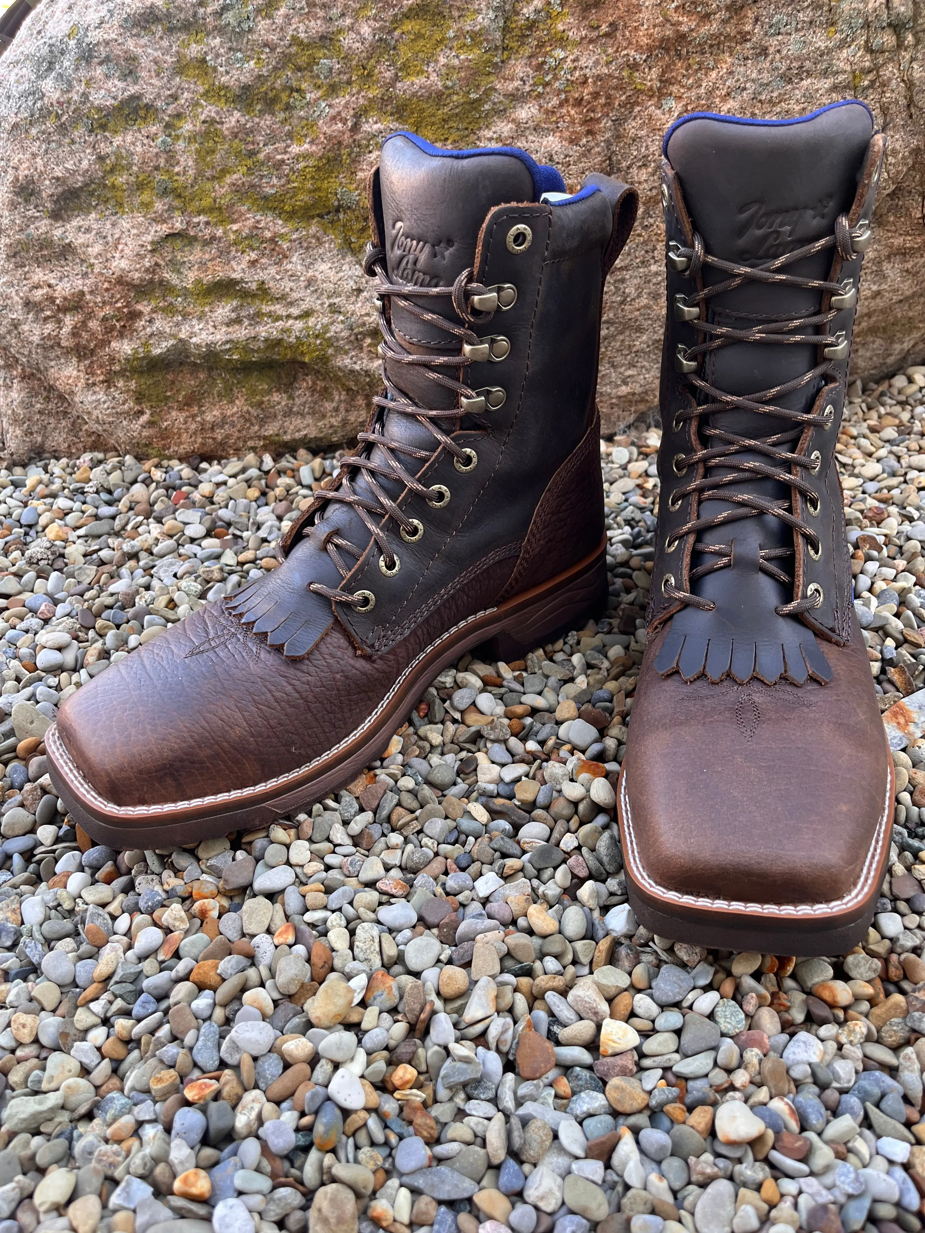 Tony Lama Men's High Range Pecan Brown Comp Toe Waterproof Work Boots TW3430