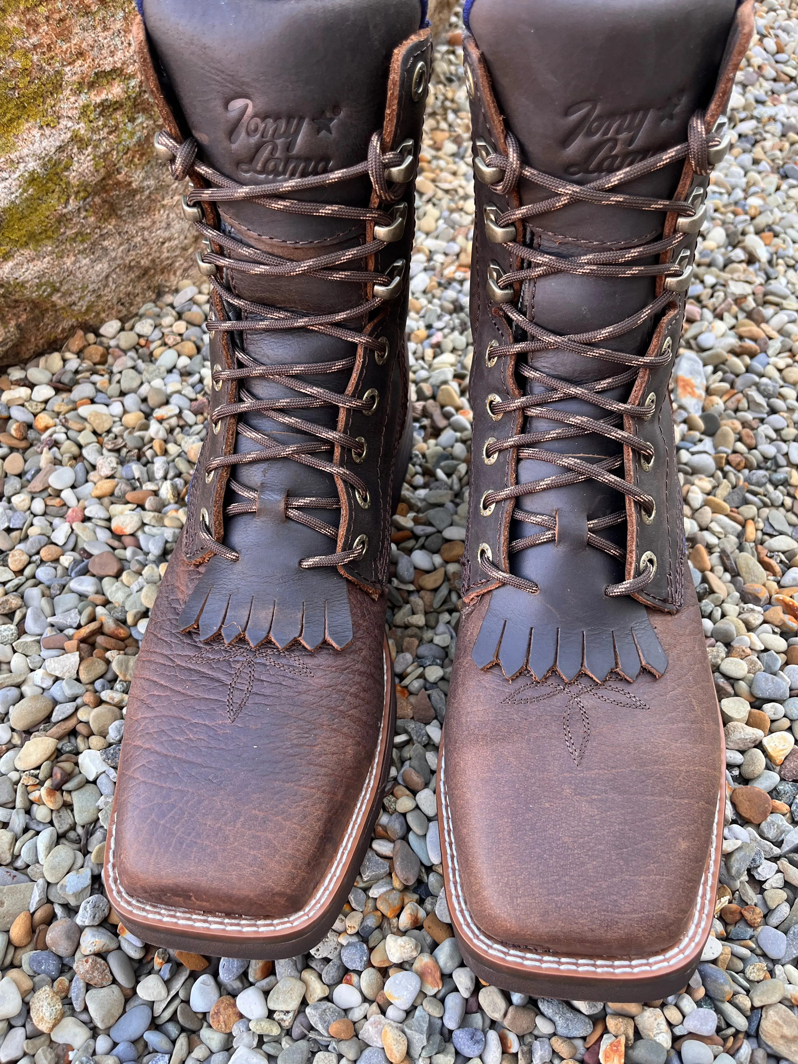 Tony Lama Men's High Range Pecan Brown Comp Toe Waterproof Work Boots TW3430