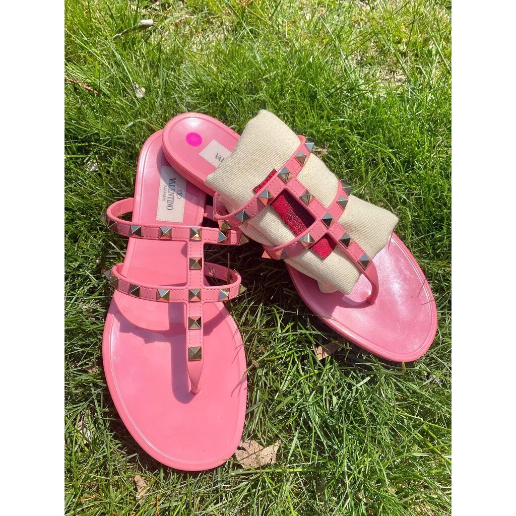 Valentino Rockstud Caged Jelly Sandals - Size 38