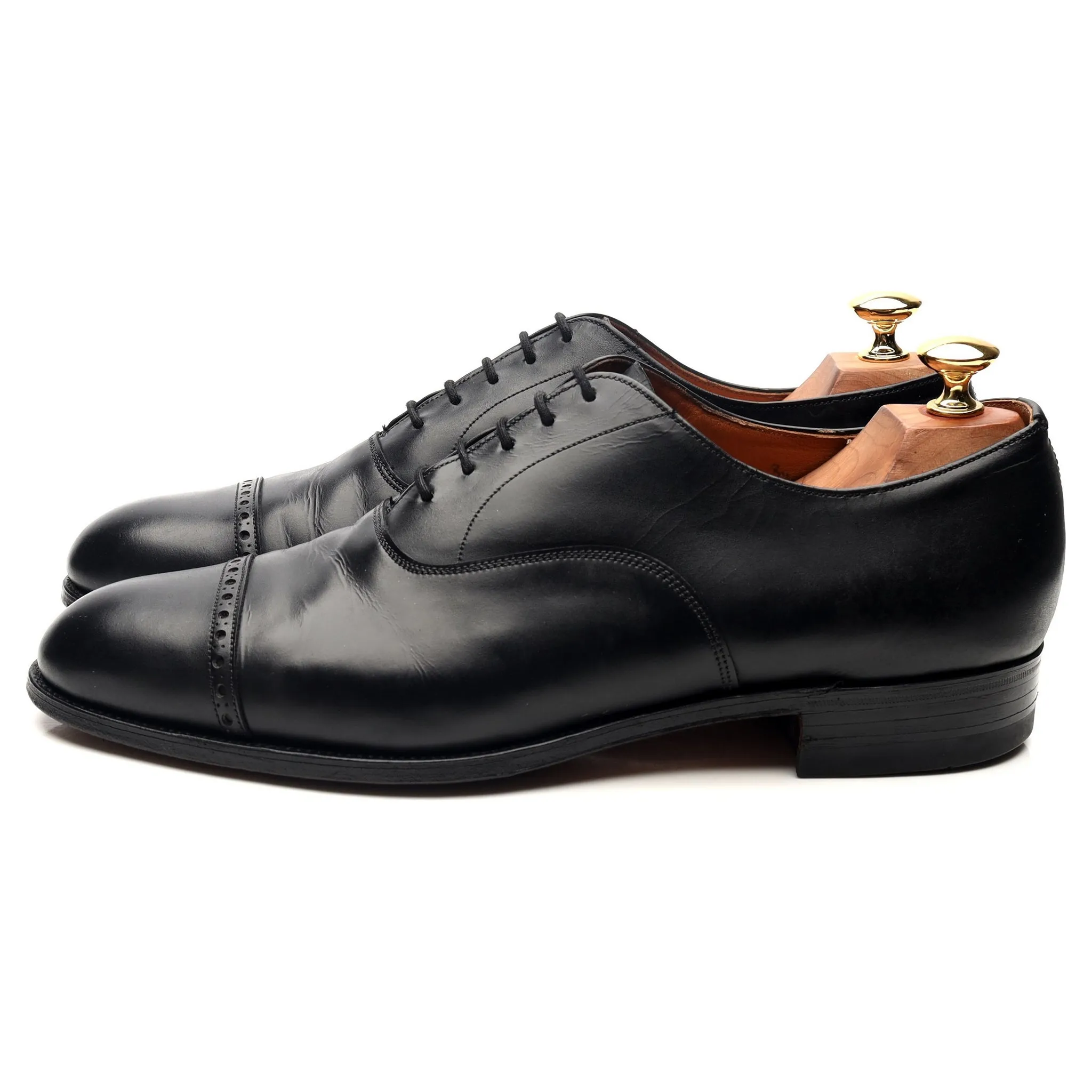 Vintage 'Belmont' Black Leather Oxford UK 9 F