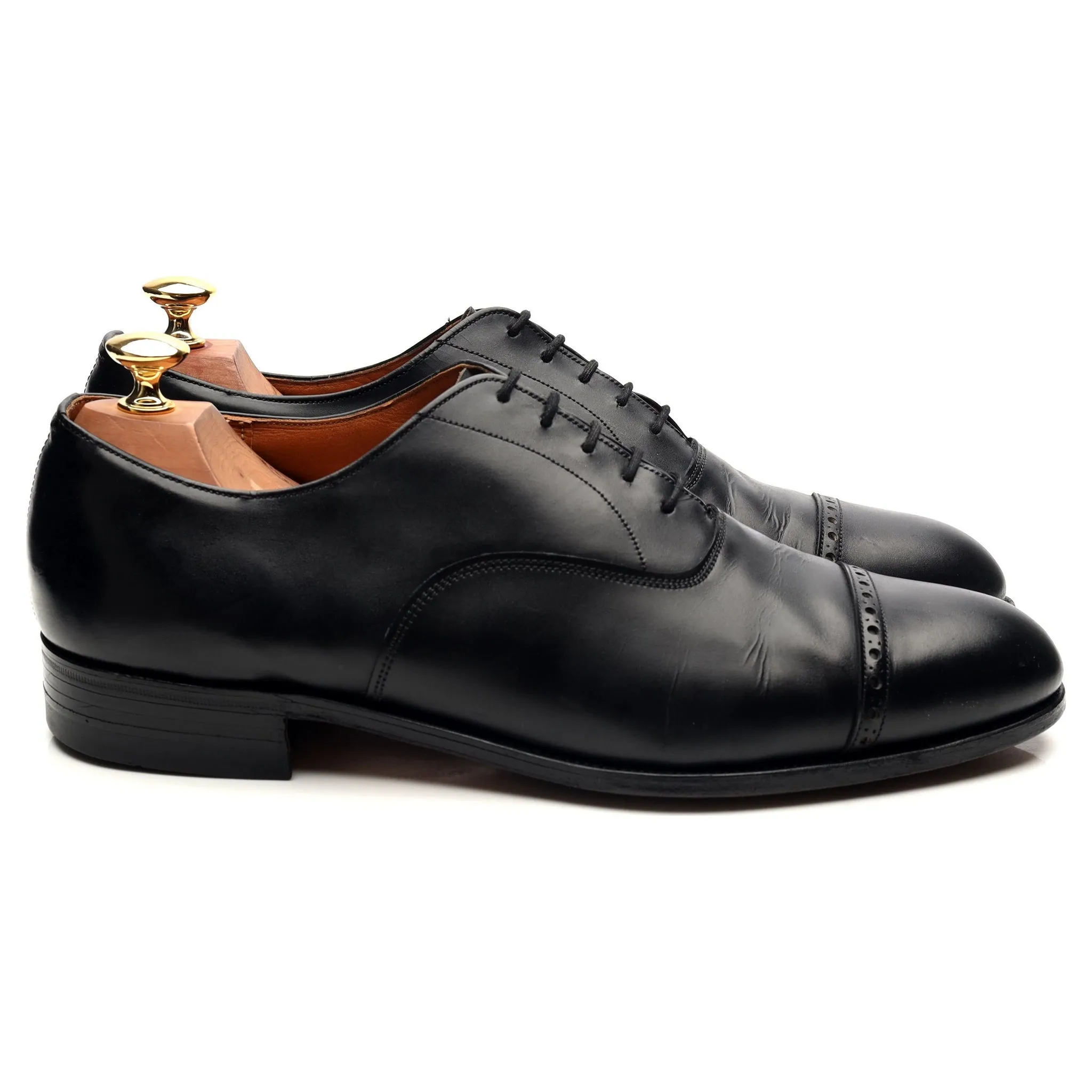 Vintage 'Belmont' Black Leather Oxford UK 9 F