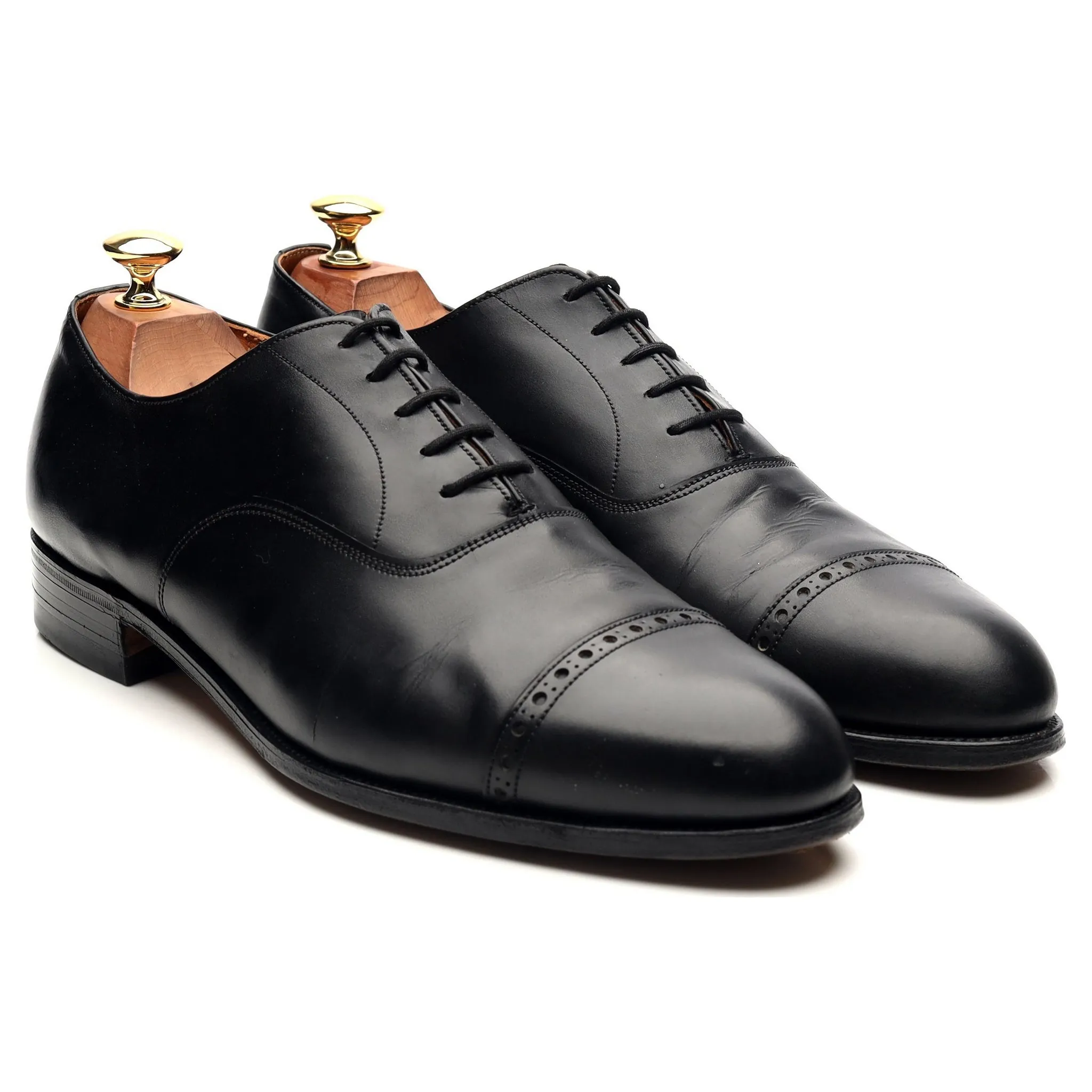 Vintage 'Belmont' Black Leather Oxford UK 9 F