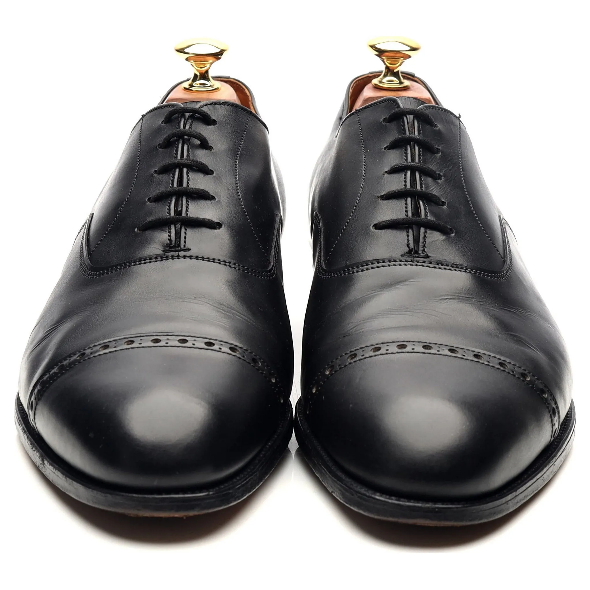 Vintage 'Belmont' Black Leather Oxford UK 9 F