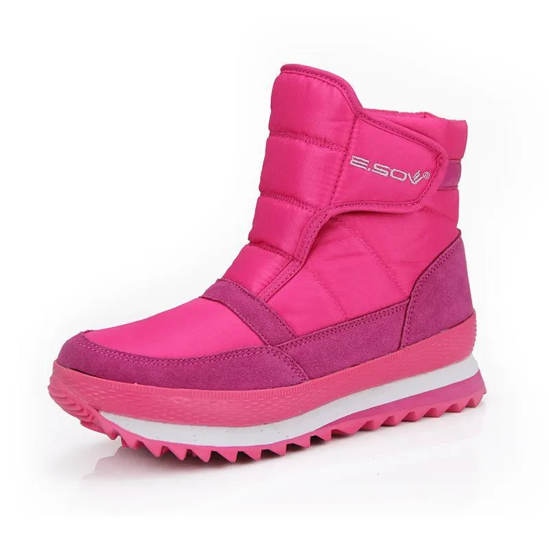 Waterproof fur lining platform boots winter snow boots for women