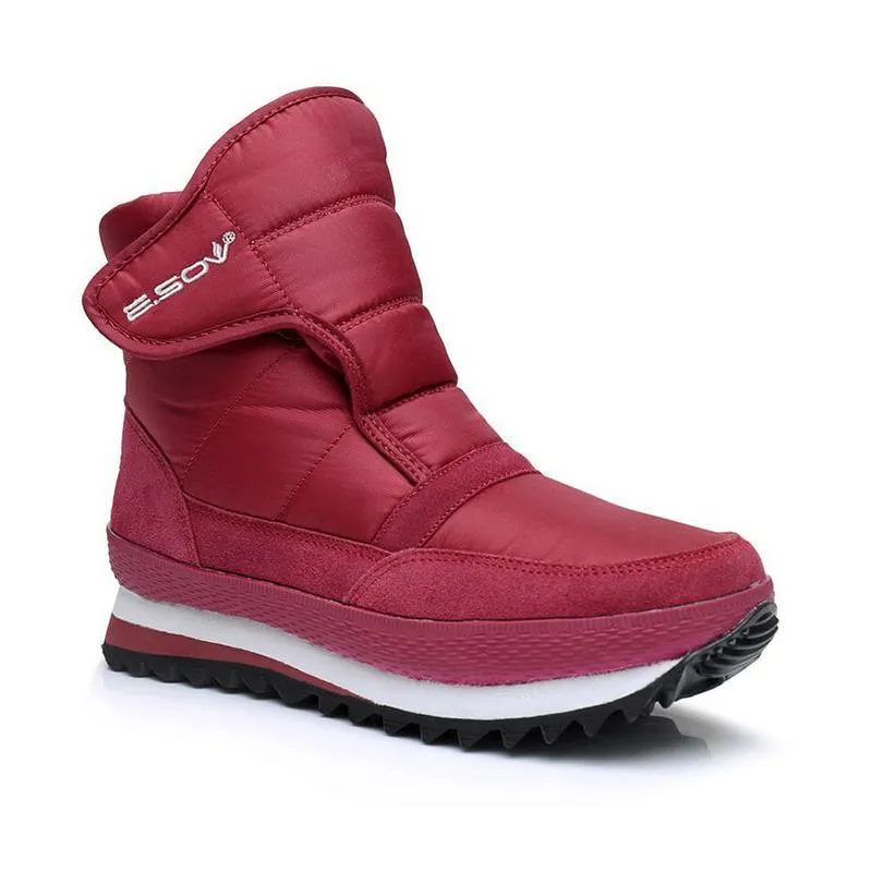 Waterproof fur lining platform boots winter snow boots for women