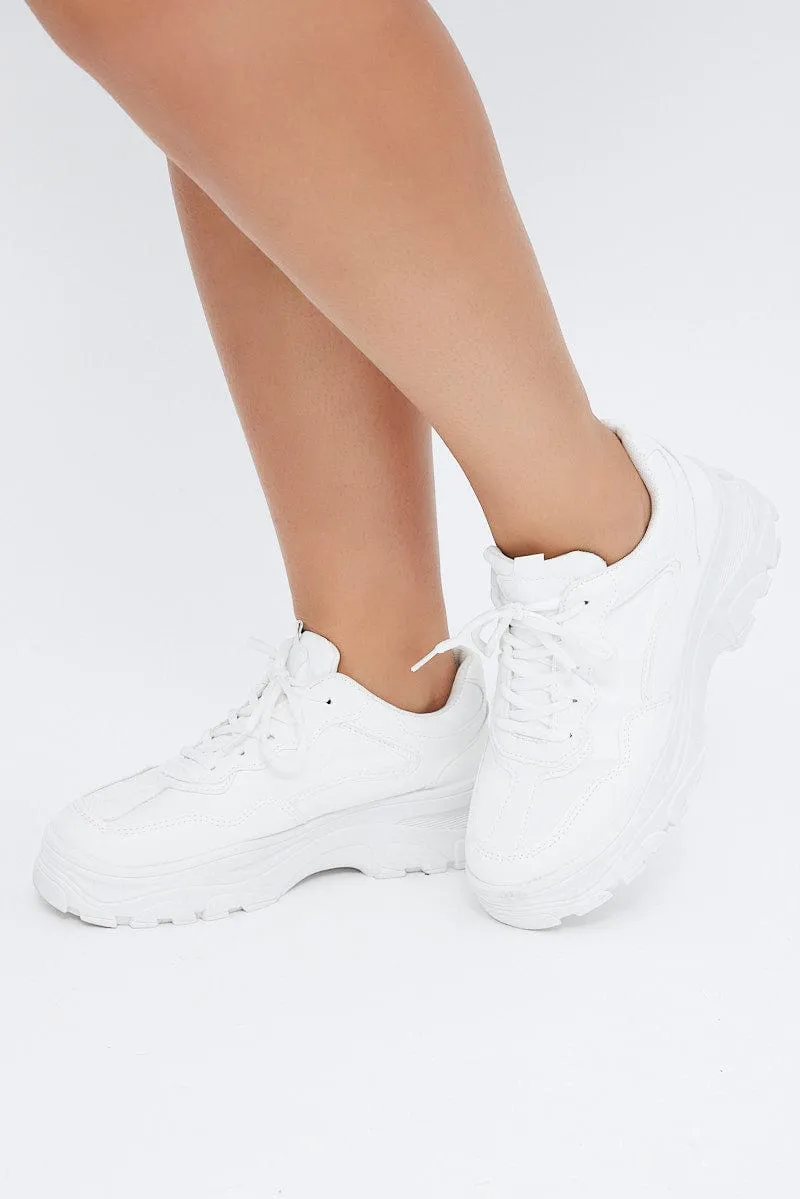 White Chunky Sneakers Trainers