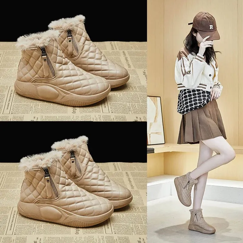 Winter Thick Sole Plush Insulated Cotton Shoes Anti Slip Snow Boots Women's CLR-16