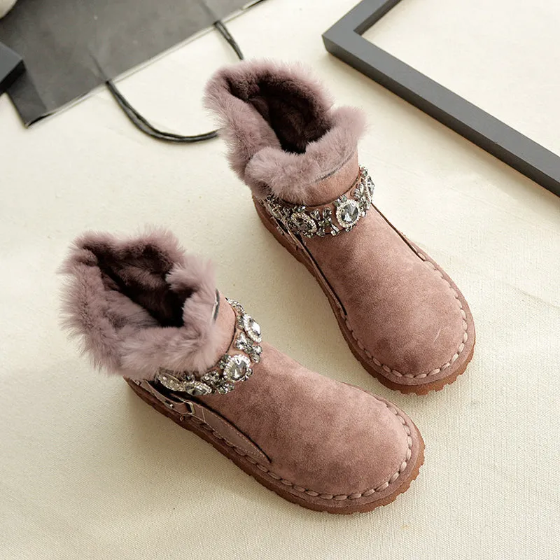 Women Casual Fashion Furred Flat Snow Boots