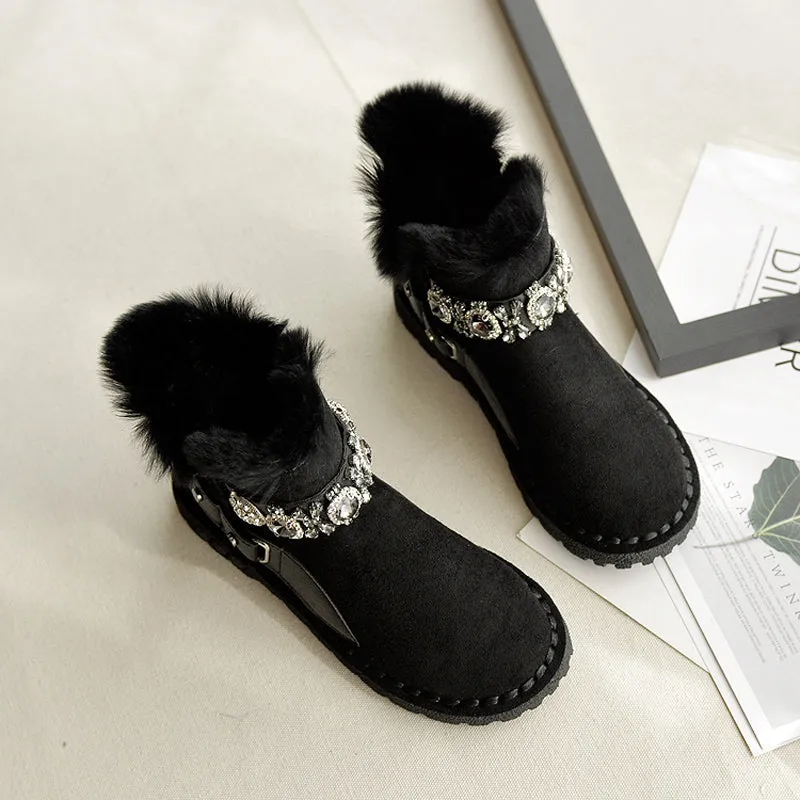 Women Casual Fashion Furred Flat Snow Boots