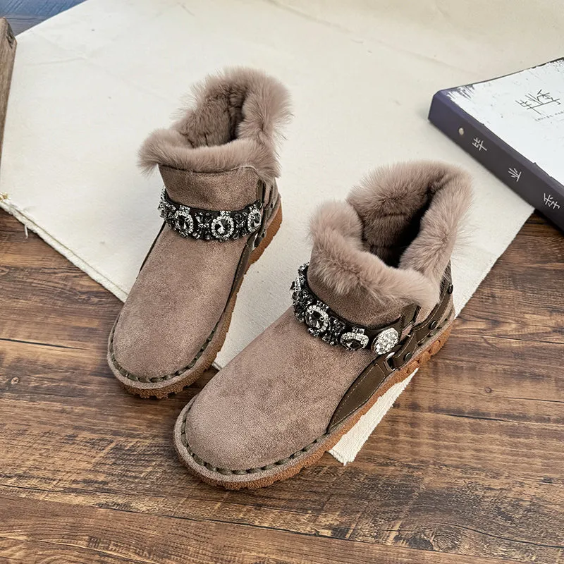 Women Casual Fashion Furred Flat Snow Boots