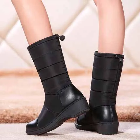 Women Winter Snow Boots Warm Mid-calf Boots Anti-Slip Waterproof Winter Booties